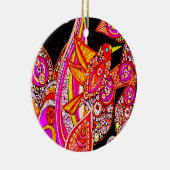 バードオブカラフルパラダイスブラックオーナメント セラミックオーナメント (右)