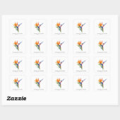バードオブパラダイスの水彩画(オーダーメイド) スクエアシール (シート)
