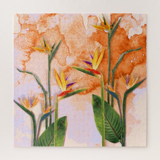 バードオブパラダイスイン開花 ジグソーパズル (縦)