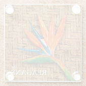 バードオブパラダイスオンウィッカーカスタム ガラスコースター (裏面)