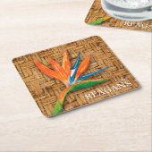 バードオブパラダイスカスタム スクエアペーパーコースター (アングル)