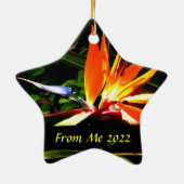 バードオブパラダイスクリスマスホリデーオーナメントスター2 セラミックオーナメント (裏面)