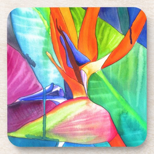 バードオブパラダイスストレリツィア花の熱帯芸術 コースター (正面)