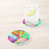 バードオブパラダイスストレリツィア花の熱帯芸術 コースター (側面)