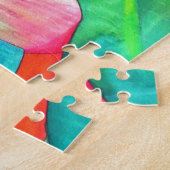 バードオブパラダイスストレリツィア花の熱帯芸術 ジグソーパズル (側面)