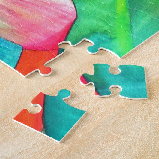 バードオブパラダイスストレリツィア花の熱帯芸術 ジグソーパズル (側面)