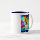 バードオブパラダイスストレリツィア花の熱帯芸術 ツートーンマグカップ (正面右)