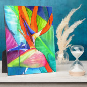 バードオブパラダイスストレリツィア花の熱帯芸術 フォトプラーク (側面)