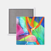 バードオブパラダイスストレリツィア花の熱帯芸術 マグネット (正面/裏面)