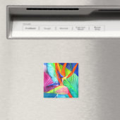 バードオブパラダイスストレリツィア花の熱帯芸術 マグネット (インサイチュ (食洗機))