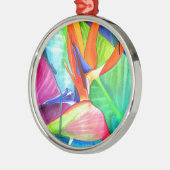 バードオブパラダイスストレリツィア花の熱帯芸術 メタルオーナメント (左)