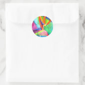 バードオブパラダイスストレリツィア花の熱帯芸術 ラウンドシール (バッグ)