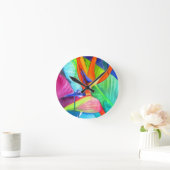 バードオブパラダイスストレリツィア花の熱帯芸術 ラウンド壁時計 (ホーム)