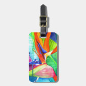 バードオブパラダイスストレリツィア花の熱帯芸術 ラゲッジタグ (正面縦)