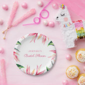 バードオブパラダイストロピカルウォーターブライダルシャワー ペーパープレート (パーティー)