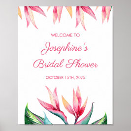 バードオブパラダイストロピカルウォーターブライダルシャワー ポスター