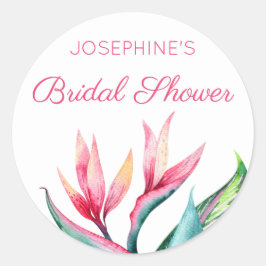 バードオブパラダイストロピカルウォーターブライダルシャワー ラウンドシール