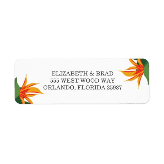 バードオブパラダイストロピカルビーチ結婚式 ラベル (正面)