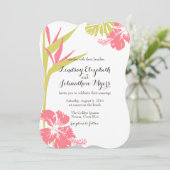 バードオブパラダイストロピカルフラワーウェディング招待 招待状 (スタンド正面)