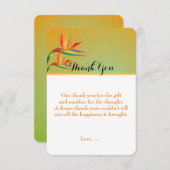 バードオブパラダイストロピカルフローラサンキューカード サンキューカード (正面/裏面)