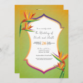 バードオブパラダイストロピカル結婚式招待状 招待状 (正面/裏面)