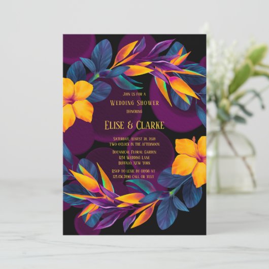 バードオブパラダイスハイビスカスウェディングシャワーインビタティ 招待状 (スタンド正面)