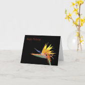 バードオブパラダイスハッピーバースデー カード (黄色い花)