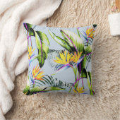 バードオブパラダイスパーム離れトロピカルアクセント クッション (ブランケット)