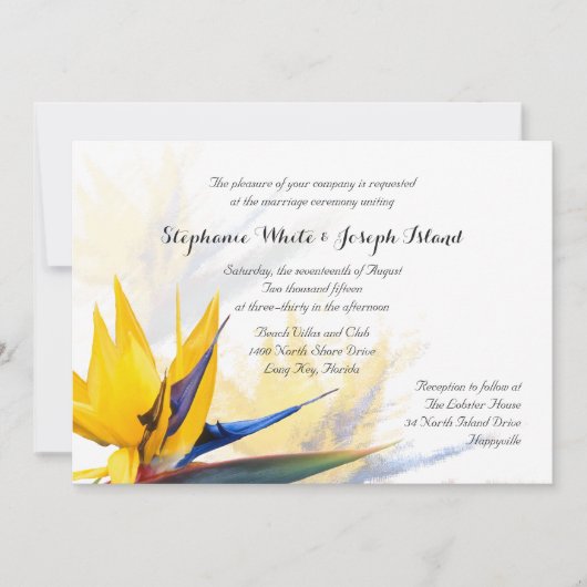 バードオブパラダイスビーチ結婚式招待状 招待状 (正面)