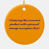 バードオブパラダイスフラワーアートワークオーナメントペンダント セラミックオーナメント (裏面)