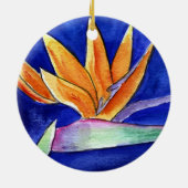 バードオブパラダイスフラワーアートワークオーナメントペンダント セラミックオーナメント (裏面)