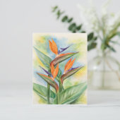 バードオブパラダイスフラワーアート数々の- ポストカード (スタンド正面)