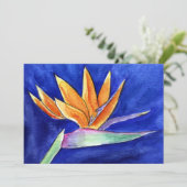 バードオブパラダイスフラワーウォーターカラーアート招待状 招待状 (スタンド正面)