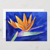 バードオブパラダイスフラワーウォーターカラーアート招待状 招待状 (正面/裏面)