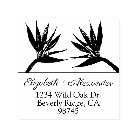 バードオブパラダイスフラワーズ差出人住所セルフイン セルフインキングスタンプ (デザイン)