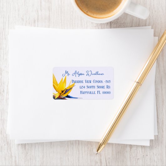 バードオブパラダイスフラワー差出人住所 ラベル (インサイチュ)