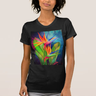 バードオブパラダイスフラワー – ミグンアート絵画ズ Tシャツ