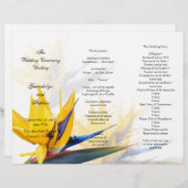 バードオブパラダイスフローラ結婚式 プログラムテンプレート (正面/裏面)
