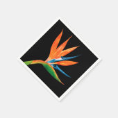 バードオブパラダイスブラック スタンダードカクテルナプキン (角)