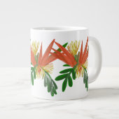バードオブパラダイスプラントアートグリーン ジャンボコーヒーマグカップ (正面右)