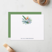 バードオブパラダイスプラントトロピカルパーソナル ノートカード (正面/裏面インサイチュ)