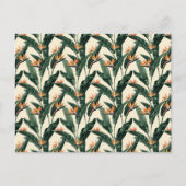 バードオブパラダイスボタニカルパターンジャンクジャーナル ポストカード (正面)