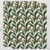 バードオブパラダイスボタニカルパターンスクラップブック紙 (正面/裏面)