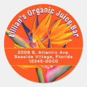 バードオブパラダイス差出人住所ラウンドスティッカー ラウンドシール (正面)