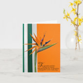 バードオブパラダイス悔やみや弔慰サンキューユー カード (黄色い花)