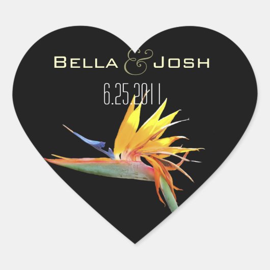 バードオブパラダイス結婚式用シール ハートシール (正面)