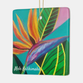 バードオブパラダイス色彩の鮮やかホリーオーナメント セラミックオーナメント (左)