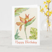 バードオブパラダイス誕生日 カード (黄色い花)