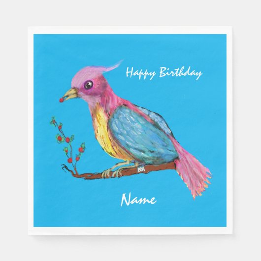 バードオブパラダイス誕生祝い スタンダードランチョンナプキン (正面)