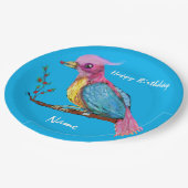バードオブパラダイス誕生祝い ペーパープレート (アングル)
